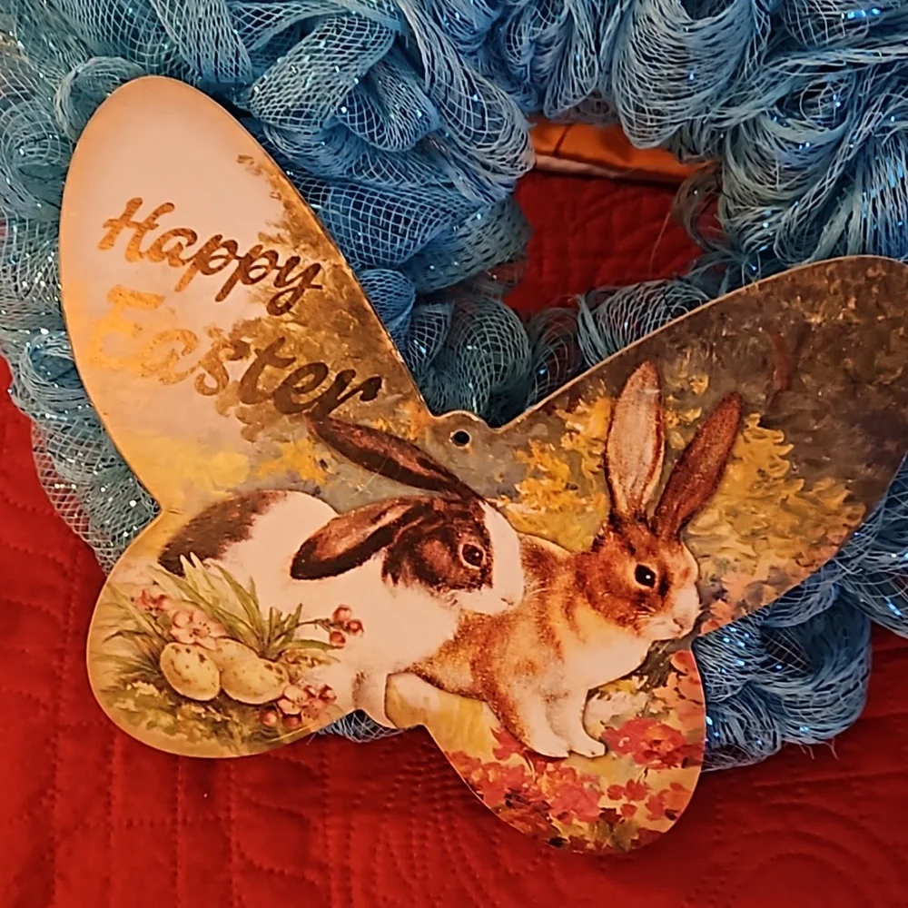 From mom's closet Easter wreath